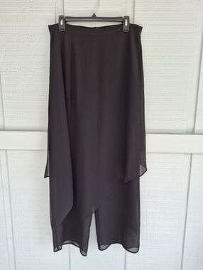 Notations Sheer Black Asymmetrical Layered Dress Pants Large Whimsygoth